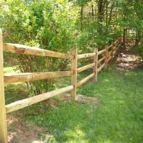 3-Rail Split Rail with Mesh